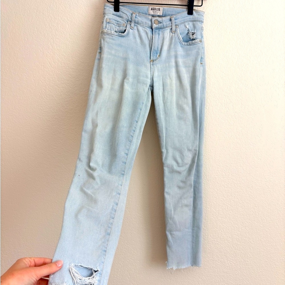 Agolde Light Wash Straight Leg Jeans